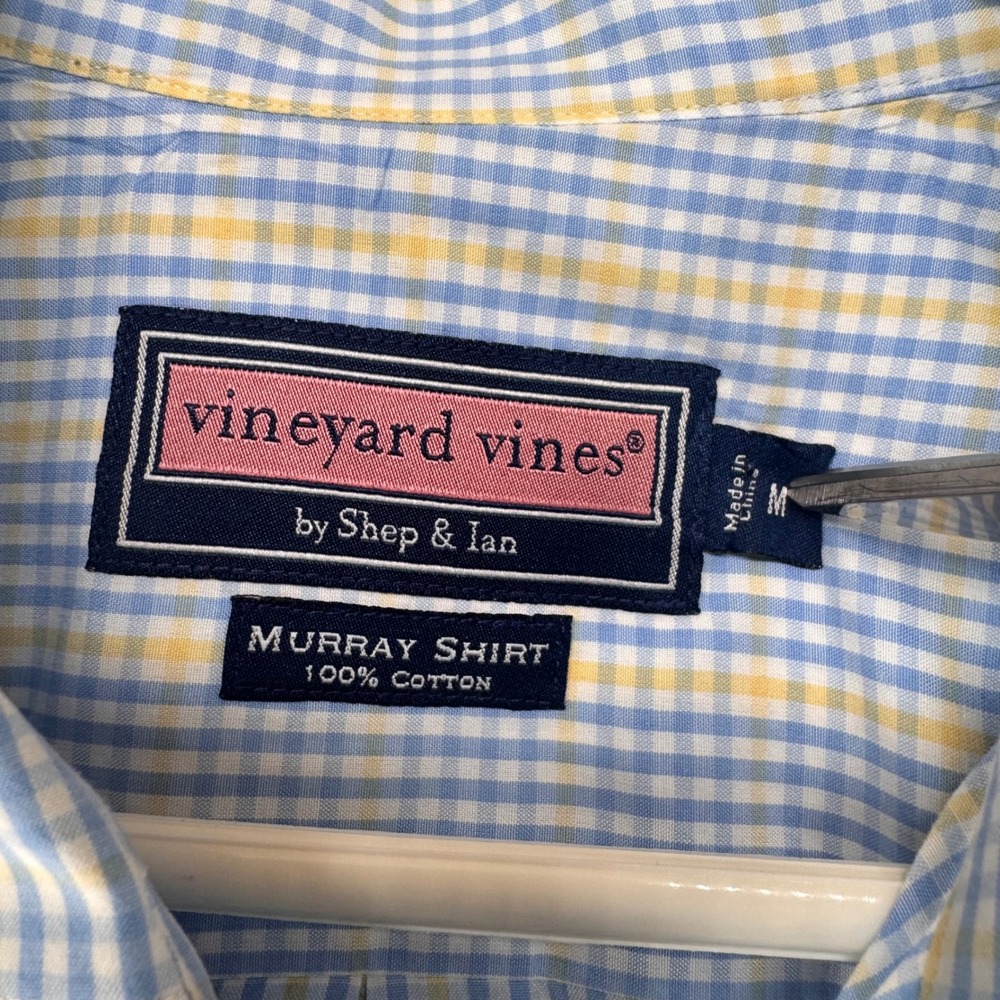 Vineyard Vines Murray Shirt Mens M Gingham Plaid Button Down 100 Cotton - Picture 2 of 7
